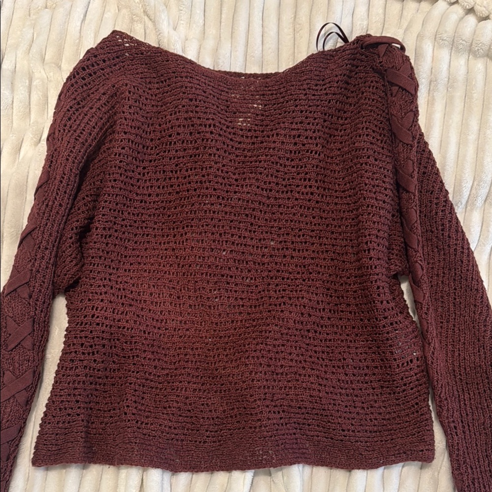 Chic Burgundy Knit Sweater